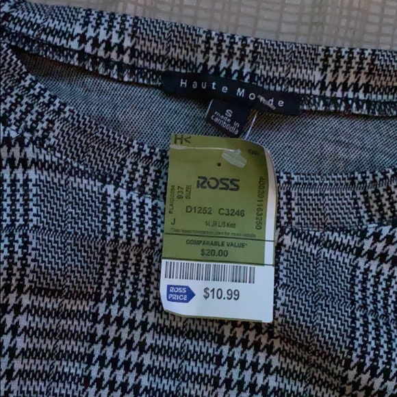 Long sleeve houndstooth top - Picture 3 of 4